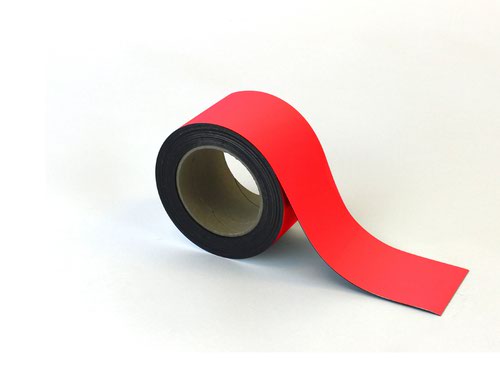 Magnetic Easy-Wipe Strip - Red - H.70mm x W.10M