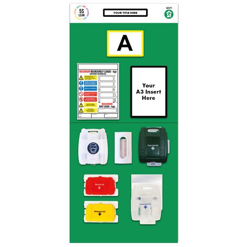 Single Marker Rack End Board 3, First Aid - Green