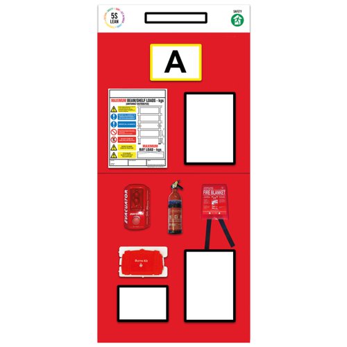 Modulean Rack End Board Fire Safety Single Marker Red REBS004/R
