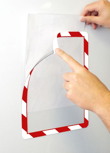 Frames4Docs - Self-Adhesive - A4 - Red/White Chevrons - Pack of 10