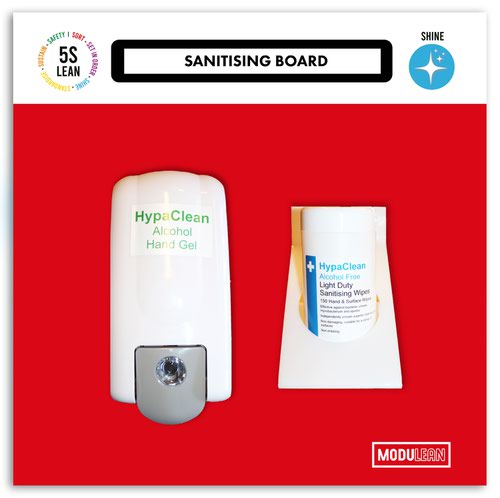 Modulean Lite - Sanitising Board - H.500 x W.500mm - Red