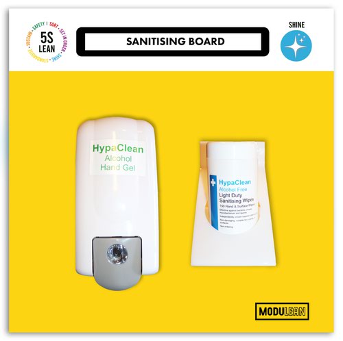 Modulean Lite - Sanitising Board - H.500 x W.500mm - Yellow