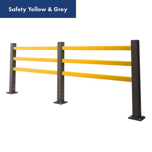 Pedestrian Barrier - 3 Rail - 1500mm Width - Colourfast Yellow and Grey