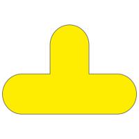 Beaverswood Warehouse Floor Signal Markers T-Shape PVC With Adhesive Backing H200mmxW300mm Yellow (Pack 10) - FS/T