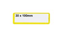 Beaverswood Magnetic PVC Clear Front Ticket Pouches For Warehouse Shelving and Racking H30mmxW100mm Yellow (Pack 100) - MP310Y