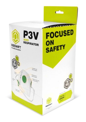 3FF3V | Maintenance free particulate respirator. Polypropylene (P.P) outer layer provides smooth lining and avoids loose fibres. Contour design ensures the compatibility of glasses / goggles and reduces fogging. Adjustable nosepiece ensures custom shape and increase the worker comfort and acceptance. Conforms to EN149:2001 + A1:2009 FFP3 NR V For Hazard Type: Fine Toxic dusts, fumes and water-based mists. Example: Working with hardwood, glass fibres and plastic (non PVC), metalworking and welding.