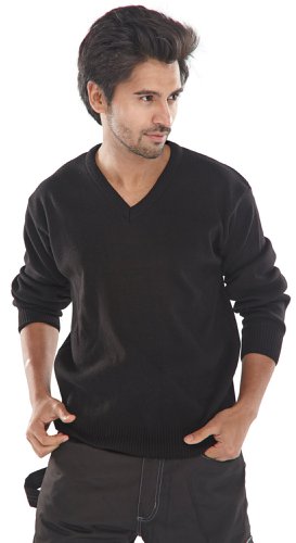 V-Neck jumper made from 100% Acrylic material. Features military style design. Made from thick material for added warmth.