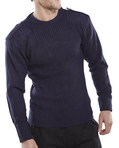 Beeswift Military Style Crew-Neck Sweater Navy Blue L