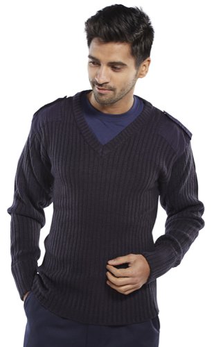 Beeswift Acrylic Mod V-Neck Sweater Navy Blue 2XL BSW00700 Buy online at Office 5Star or contact us Tel 01594 810081 for assistance