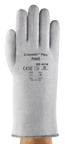 AN42-474L | Great protection and comfort in moderate heat, Designed for intermittent handling of hot objects up to 180 deg C, Provides high resistance to cuts, minor injuries and abrasion, Enhances grip on dry and oily surfaces, Comfortable and flexible, sweat absorbent non-woven felt inner