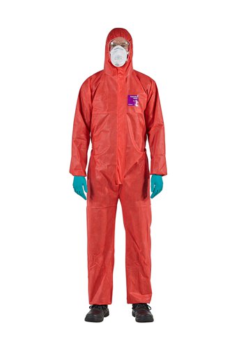 ANSELL ALPHA-TEC 1500 COVERALL RED MODEL 138 SIZE LGE GLOVE