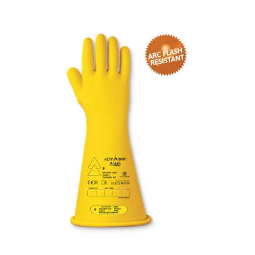 High Voltage Electr Insulating Glove (Class 2) 14” Sz 09 L