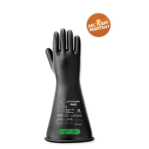 High Voltage Electr Insulating Glove (Class 3) 16” Sz 09 L