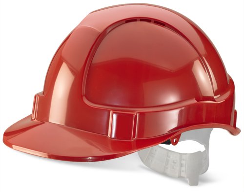 Beeswift Economy Vented Safety Helmet Red 