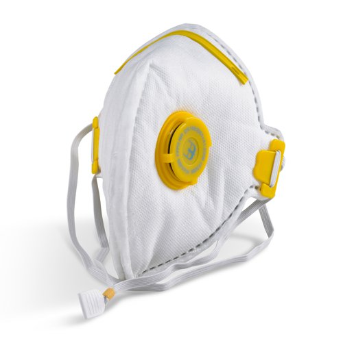 • Maintenance free particulate respirator.• Polypropylene (P.P) outer layer provides smooth lining and avoids loose fibres.• Latex free synthetic rubber head strap.• Contour design ensures the compatibility of glasses / goggles and reduces fogging.• Soft close-cell nose foam and adjustable nosepiece ensure custom shape and increase the worker comfort and acceptance.• Soft inner face-seal ring• Conforms to EN149:2001 + A1:2009 FFP3 NRFor Hazard Type: Fine Toxic dusts, fumes and water-based mists.Example: Working with hardwood, glass fibres and plastic (non PVC), metalworking and WELing.