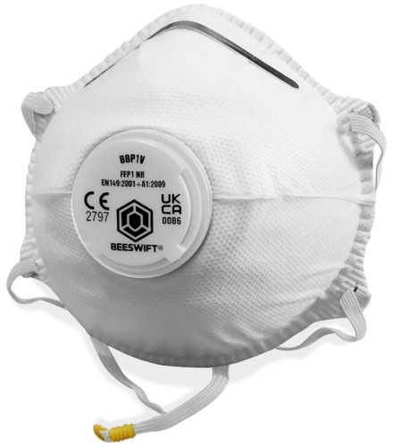 Beeswift P1 Valved Mask White  (Box of 10)