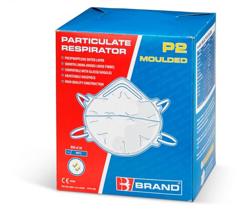 BSW33842 Beeswift B-Brand P2 Moulded Particulate Respirator Mask White (Pack of 20)