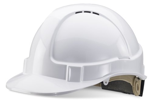 Beeswift Wheel Ratchet Vented Safety Helmet White 