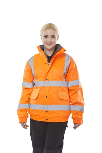 Beeswift High Visibility Super Bomber Ladies Jacket Size 12 Orange