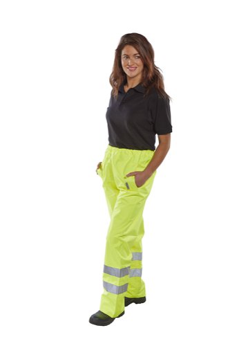 Beeswift Birkdale High Visibility Breathable Trousers Saturn Yellow XL BITSYXL | Beeswift