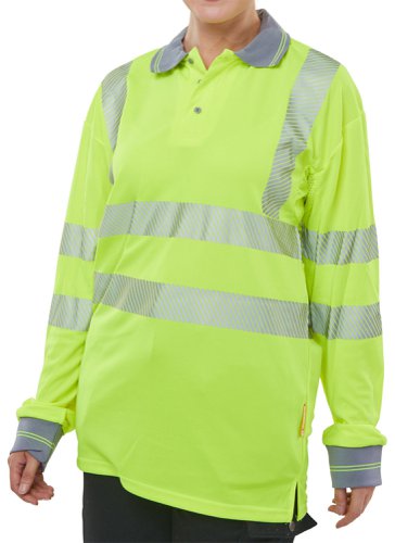 Hiviz Executive Long Sleeve Polo Saturn Yellow