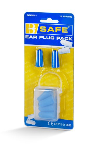 Beeswift B-Safe B-Safe Ear Plugs 3 Pair / Pack Blue 