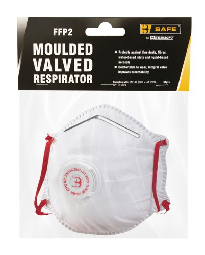 Beeswift B-Safe FFP2V Moulded Valved Respirator 5 Pack 