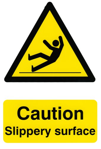 Beeswift B-Safe Caution Slippery Surface Sign  General Safety Signs BSS1108