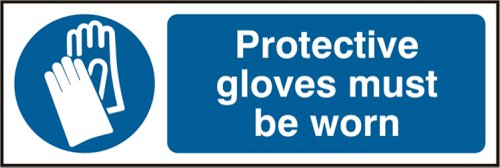 Beeswift B-Safe Protective Gloves Must Be Worn Sign 