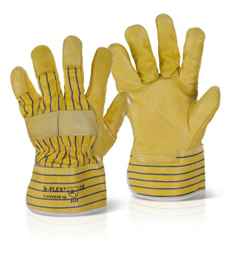 Beeswift Canadian Yellow Hide Rigger Glove  (Box of 10) Re-usable Gloves CANYHSPN