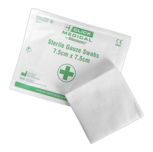 Click Medical Sterile Gauze Swabs 7.5 cm Pack Of 5  (Box of 5)