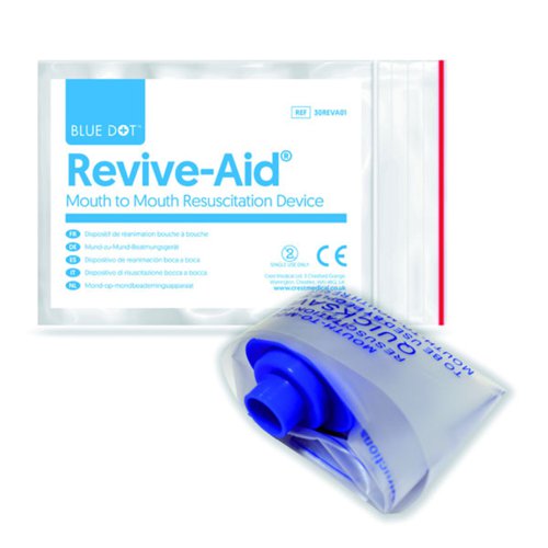 CM0473BD | Blue Dot Revive-Aid comes complete with a one way valve and assists in minimising the risk of cross infection when administering mouth to mouth.