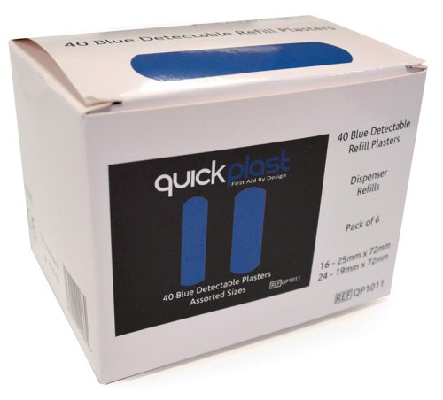 Click Medical Quickplast Detectable Plasters 6 X 40 Blue  (Box of 6)