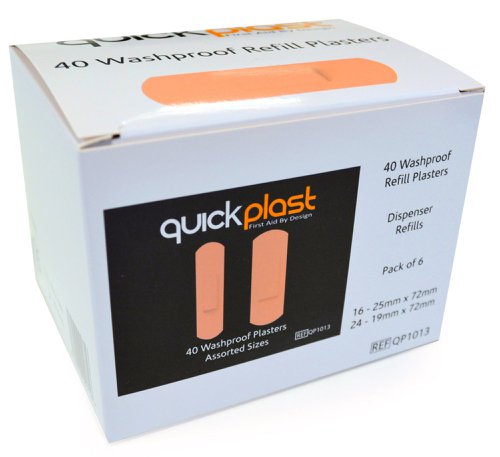 Click Medical Quickplast Waterproof Plasters 6 X 40  (Box of 6) Plasters & Bandages CM0494
