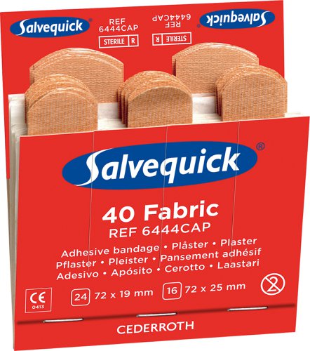 Salvequick Fabric Plasters Refill Pack, 6X40 Plasters  (Box of 6)