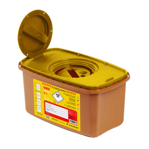 Woodsafe Sharps Bin Lid And Screw Fit Cap 6 Ltr