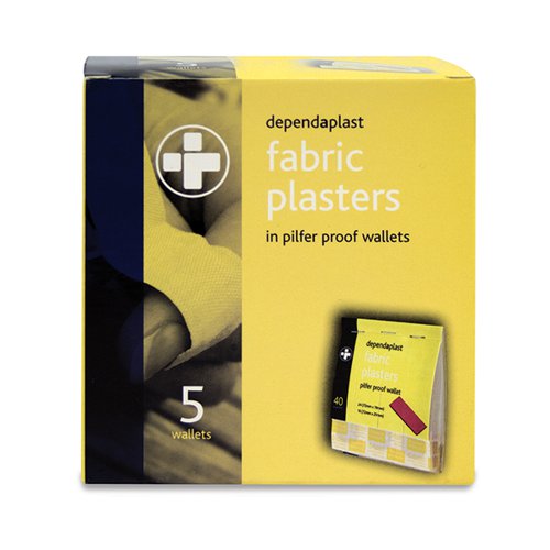 Click Medical DEPENDAPLAST FABRIC PILFER PROOF PLASTER BOX 5 X 40 Plasters & Bandages CM0952