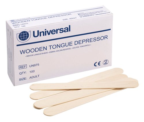 Click Medical Universal Wooden Tongue Depressor Un975 (Box of 100)