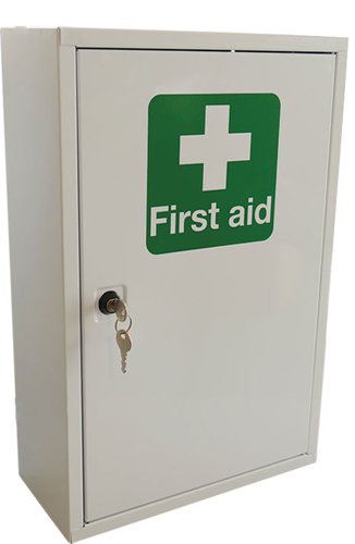 Click Medical Single Door Metal First Aid Cabinet 