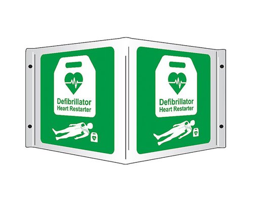 Click Medical AED 3D PROJECTING SIGN 43X23CM  First Aid Signs CM1242