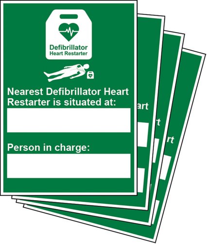 Click Medical NEAREST AUTOMATED DEFIBRILLATOR SIGN First Aid Signs CM1326