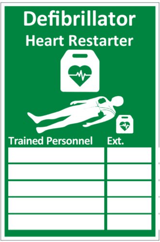 Click Medical Aed Trained Personnel Sign Green 20X30cm