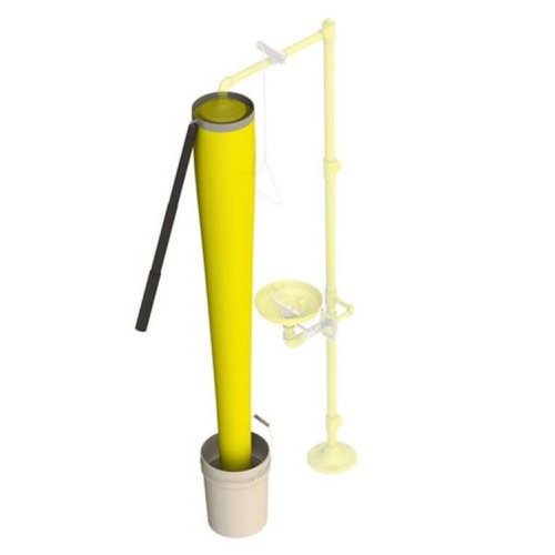 CM1765 | Shower tester is complete with 5 gallon bucket & lid, shower tester, and eyewash tester. The shower & eyewash tester is designed to allow the testing of emergency safety showers & eyewashes. SPECIFICATIONS MATERIAL: Test Bucket & Lid: 5 Gallon White Plastic. Funnel Sleeve: White Vinyl. Attachment Ring: Steel. Handle: PVC. Eyewash tester: Clear Plastic. SHOWER TESTER: Hold large opening of funnel sleeve under shower head and place small opening into shower test bucket. Operate shower as needed for test. Empty test bucket after test, and air dry funnel sleeve after use. EYEWASH TESTER: Place eyewash tester in spray pattern of eyewash and follow instructions on eyewash tester to verify compliance with ANSI specification.