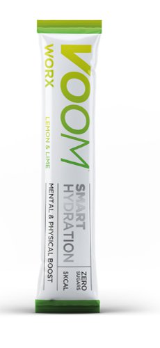 CM2009 | Smart Hydration - for the workplace:, A premium performance drink powder when mixed and diluted with water provides rapid hydration. Includes a unique formula of electrolytes to replace essential salts lost in perspiration. A Cognition mix to help boost memory, attention and alertness. B Vitamins to aid your body’s normal energy-yielding metabolism and help reduce tiredness and fatigue. It uses natural colourings and flavour, has zero sugar and low calories. Consumption per day can be unlimited. Provides:, Mental & Physical boost, Rapid hydration, Lemon & Lime Flavour, 1 sachet per 100ml water servings, Ingredients: Maltodextrin, Tapioca Starch, VOOM Electrolyte Formula (Pink Himalayan Salt, Potassium Chloride, Calcium Lactate, Magnesium Oxide), VOOM Cognition Formula (*Alpha GPC, Cognizin Citicoline, L-Tyrosine), Lemon Juice Concentrate, Citric Acid, Sucralose, Ascorbic Acid (Vitamin C), Lime Juice Concentrate, Zinc Citrate, Niacin (Vitamin B3), Riboflavin (Vitamin B2), Vitamin D. , A Nut-free ingredient supply chain cannot be guaranteed. Gluten free, vegan, vegetarian, Made in Great Britain