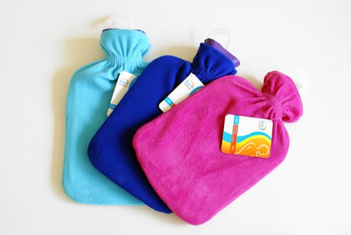 CM2054 Click Medical Sure Thermal Hot Water Bottle With Fleece Cover Assorted (Pack of 6)