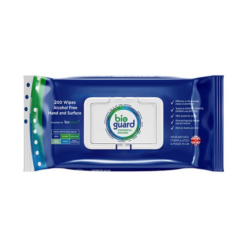 Bioguard 200 Soft Pack Hand and Surface Wipe Alcohol-Free Cleaning Wipes CM2300