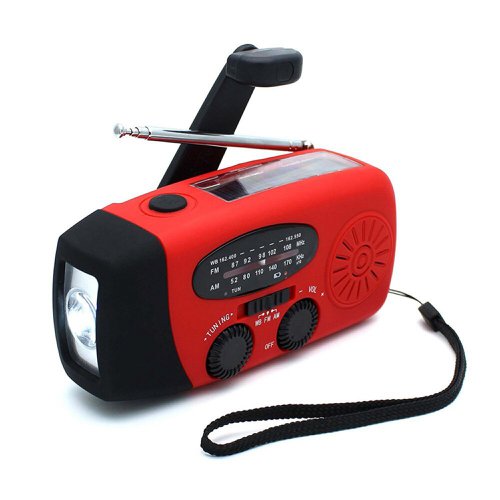 Click Medical Solar Multi-Function Emergency Radio And Led Torch Red