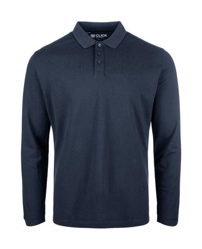CLICK WORKWEAR UNISEX NAVY L/S POLO SHIRT