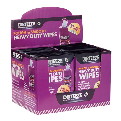 DZRS2 | Use on hands, tools and surfaces, Removes oils, greases, semi-cured sealants and adhesives, decorating caulk, expanding foam, paints, grime and more, Maximum strength spunlace, soft, strong and absorbent, Double- sided, Antibacterial, kills 99.99% of most known germs, Chemical blend, no sticky residue left after wiping, Contains aloe vera to look after hands, Skin-patch tested with zero irritation on all skin types, Large wipe size 22 x 20cm, EN1223/2009 cosmetic standards for hand wipes