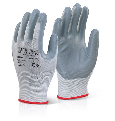 Beeswift Nitrile Foam Polyester Glove Grey XL (Box of 10)